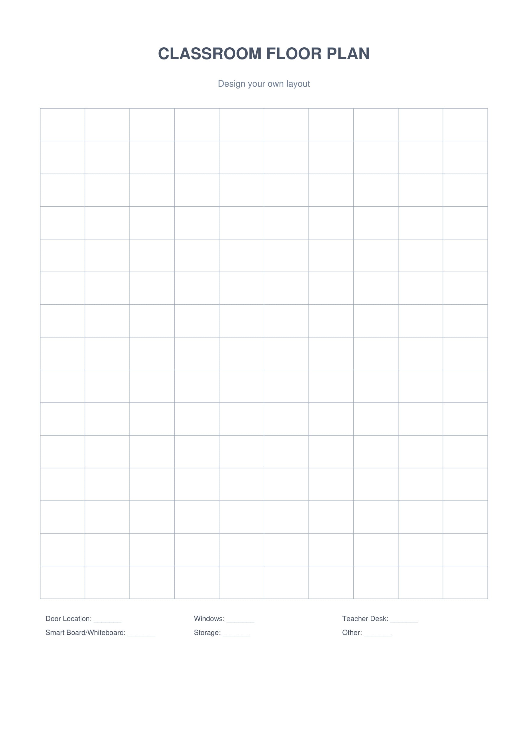 blank classroom layout template floor plan