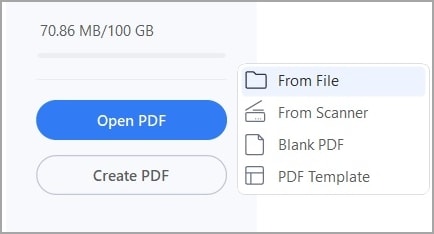 Inicie a criação de um novo PDF utilizando um arquivo existente.