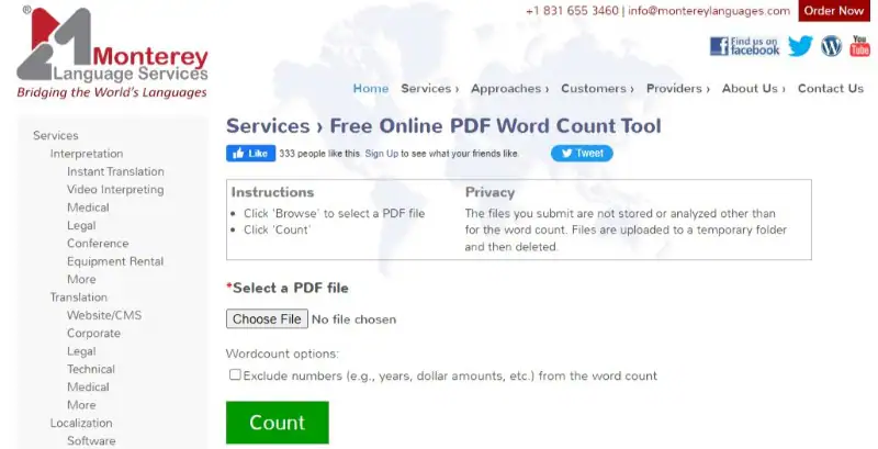 monterey pdf word count