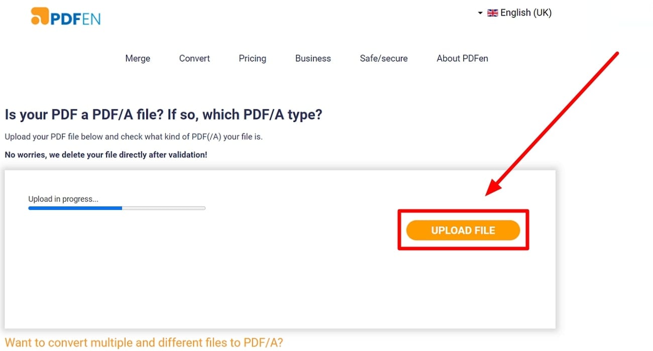 validate pdfa file with pdfen