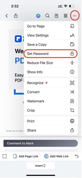 set password pdfelement