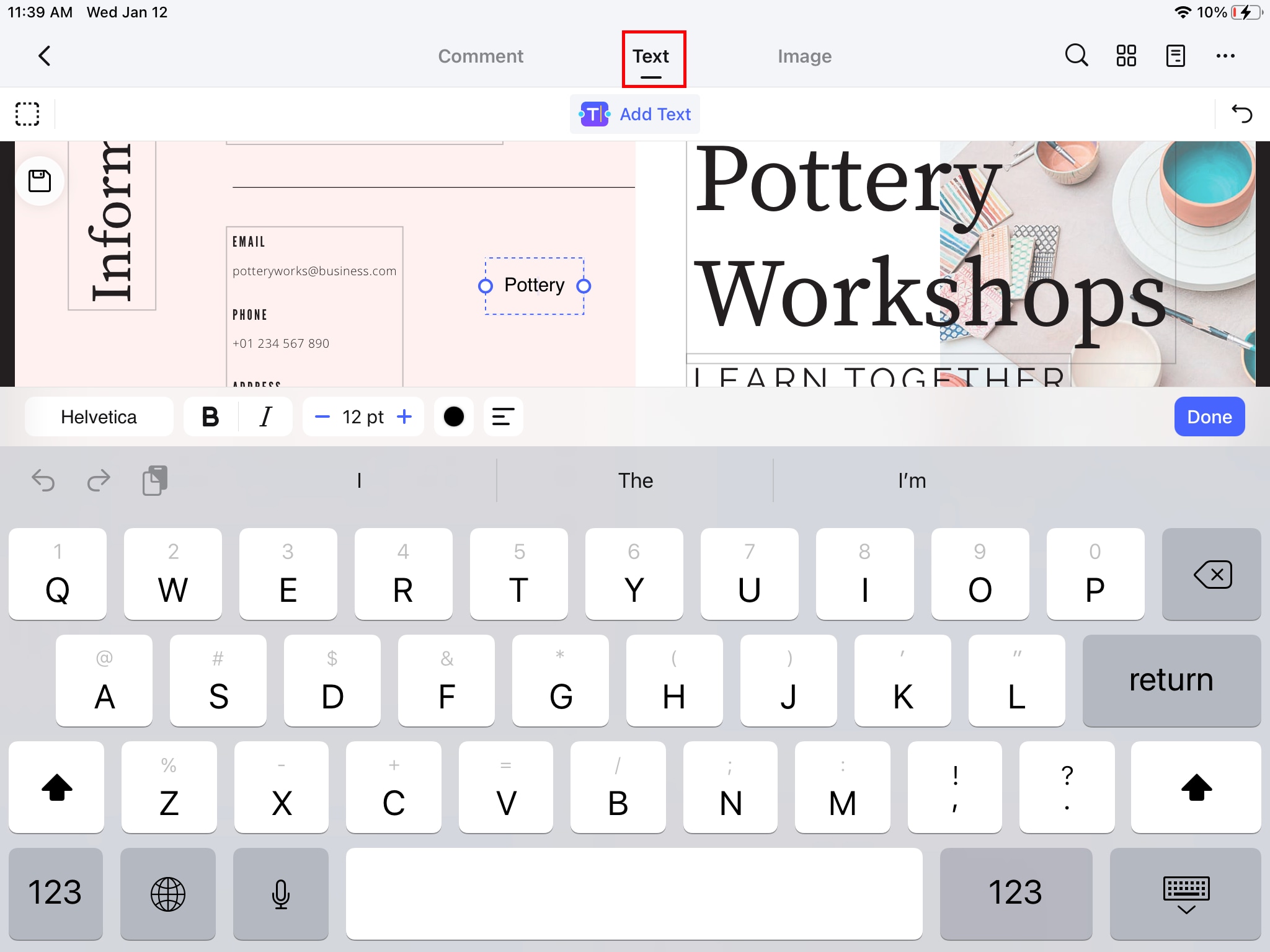add text to pdf on iphone and ipad