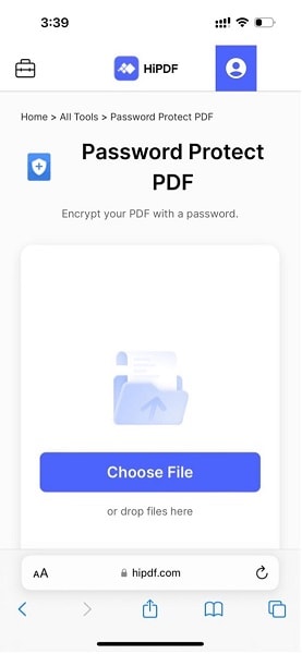 hipdf online add password portal