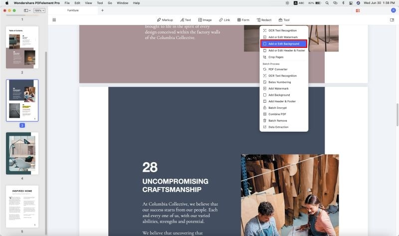 adicionar plano de fundo ao pdf no mac