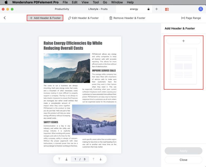 Añadir encabezado y pie de página a un PDF