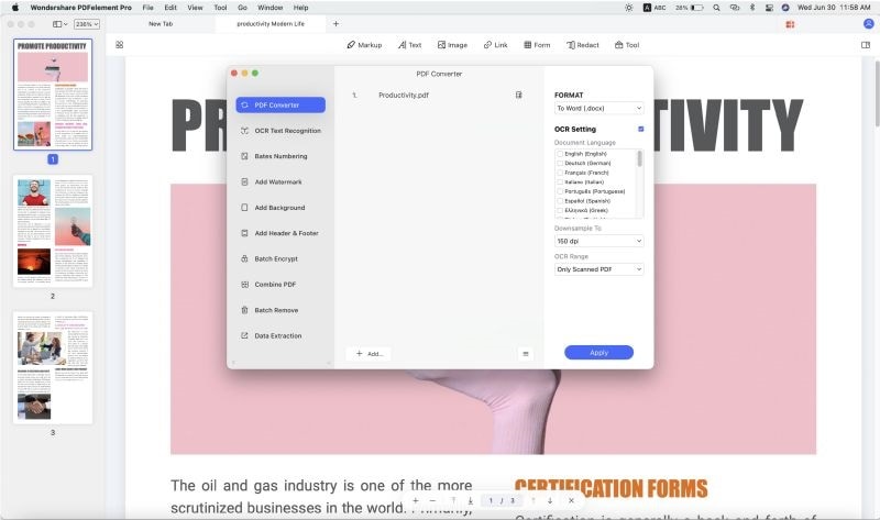 change pdf to word mac free