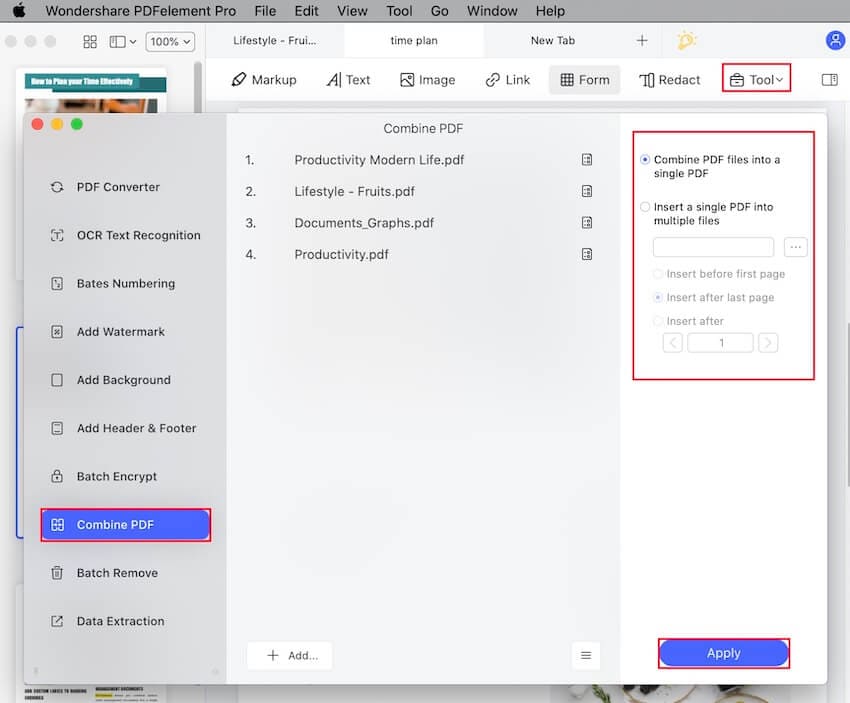 create pdf from multiple files on mac