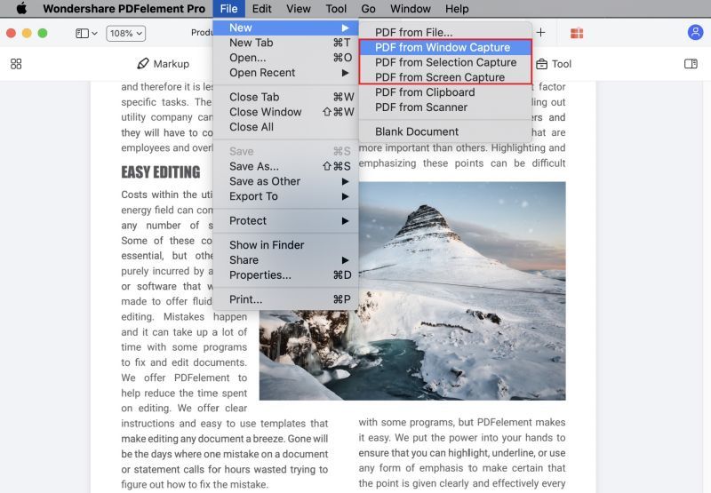 como você pode converter captura de tela para pdf no mac