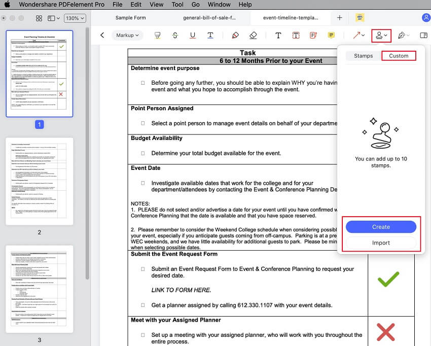 how to create stamp in pdf