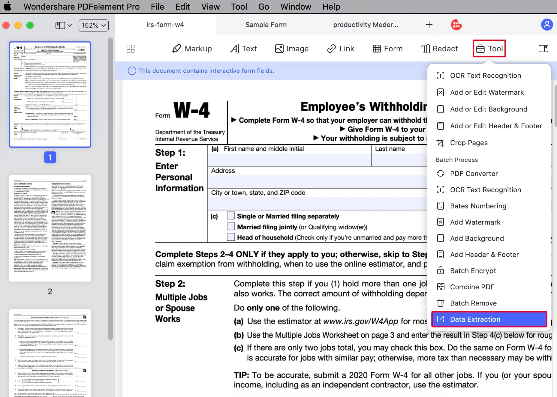 exportar datos de formulario PDF a hoja de cálculo Excel para Mac