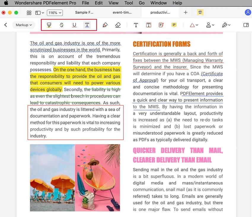 underline pdf