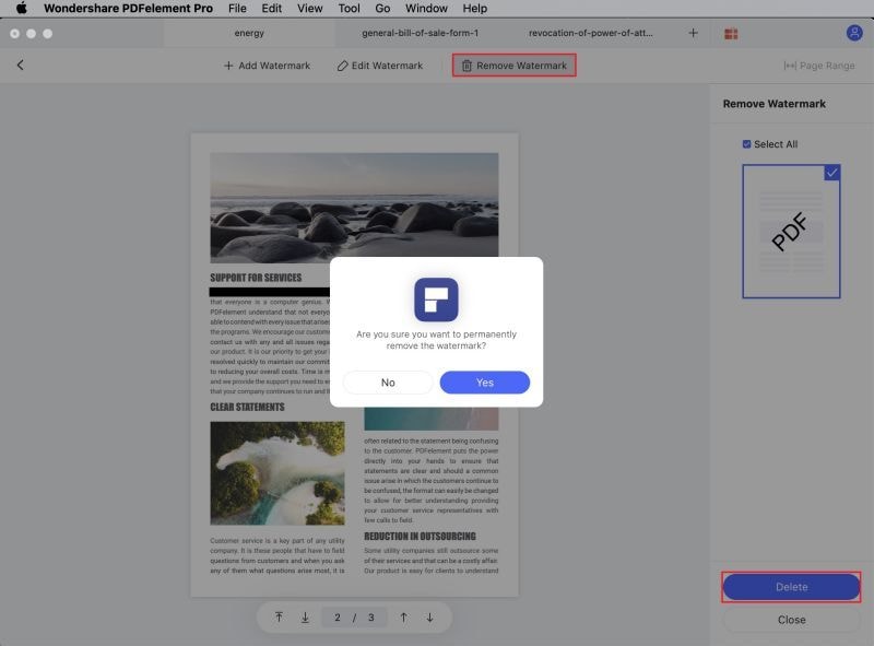 remove watermark from pdf mac