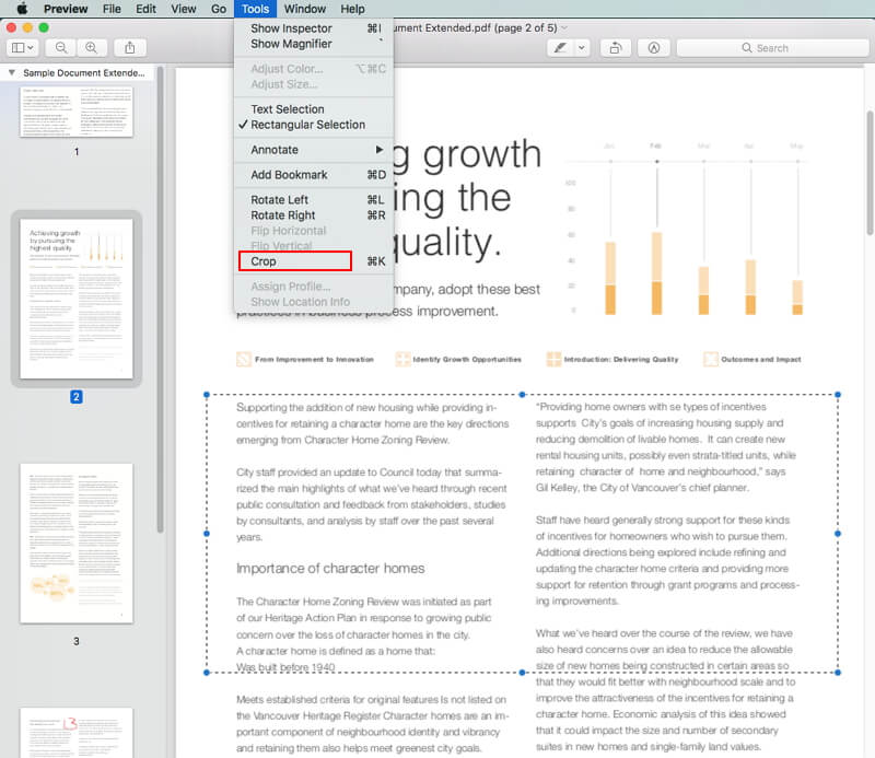 cómo recortar un pdf en mac