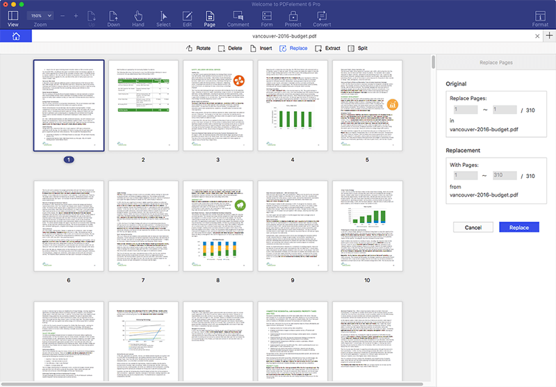 sostituisci pagine pdf