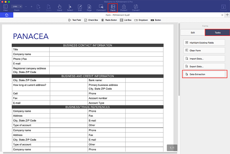 exporteer pdf formulier data naar excel spreadsheet mac