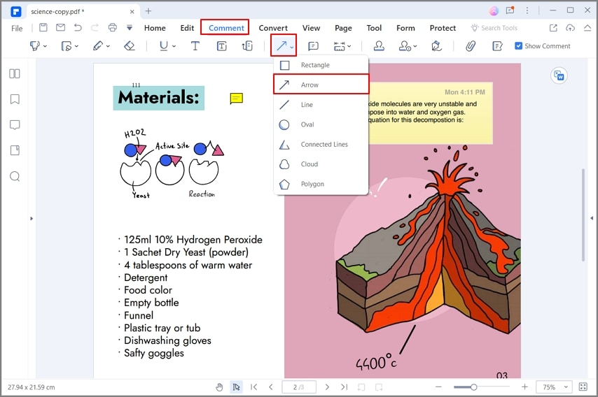 comment ajouter une flèche dans un pdf