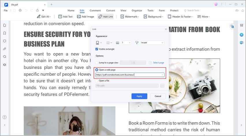 how to create pdf link