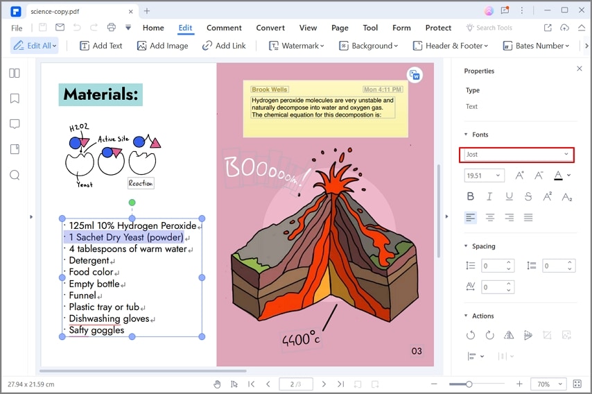 cambiar fuente en pdf