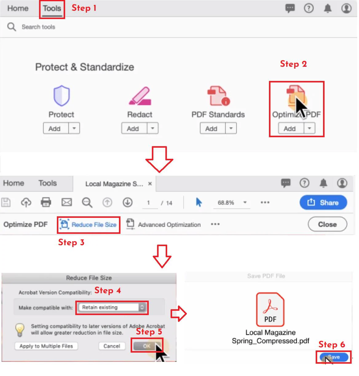 compress PDF below 500kb