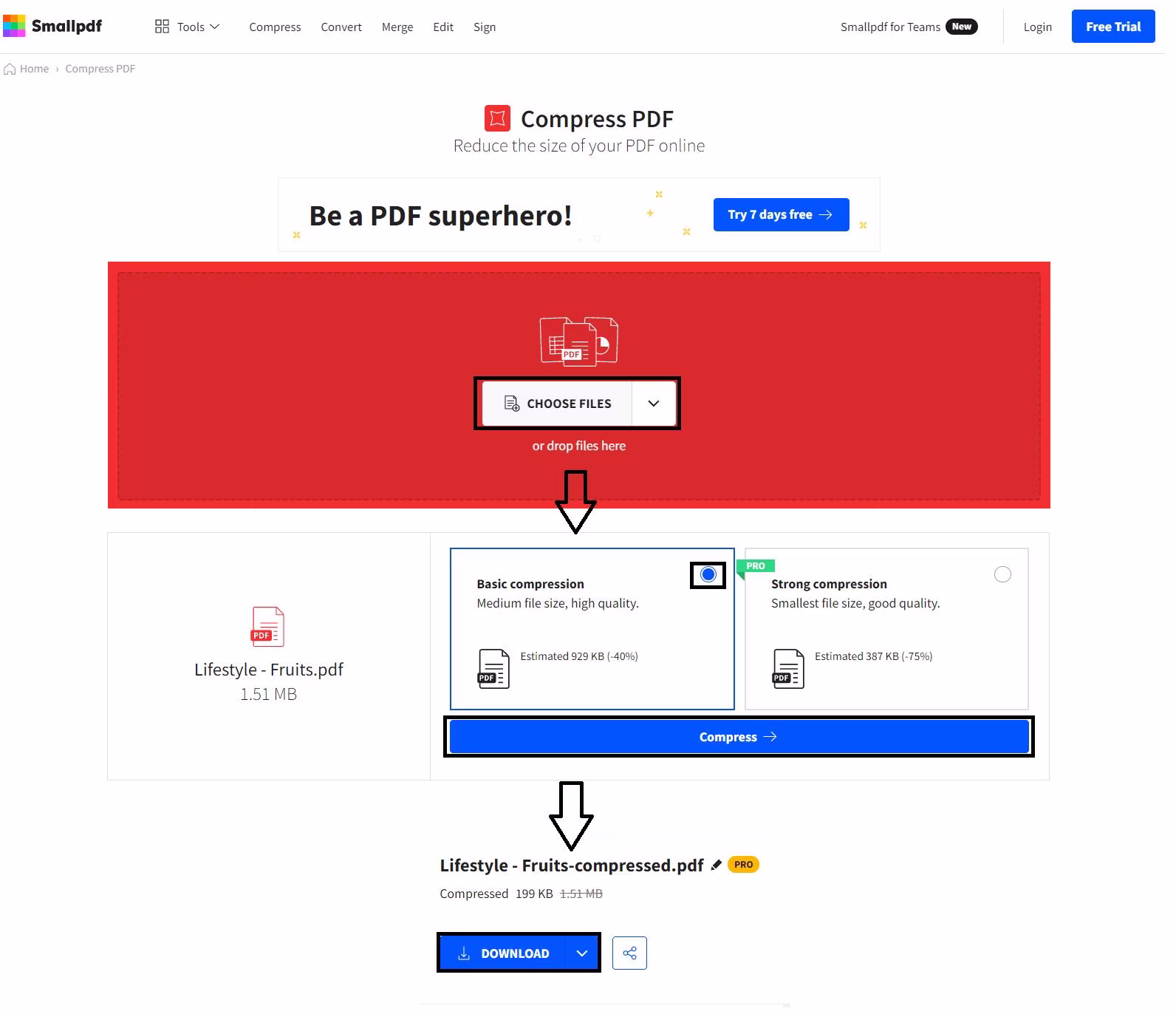 smallpdf reducir el tamaño del PDF