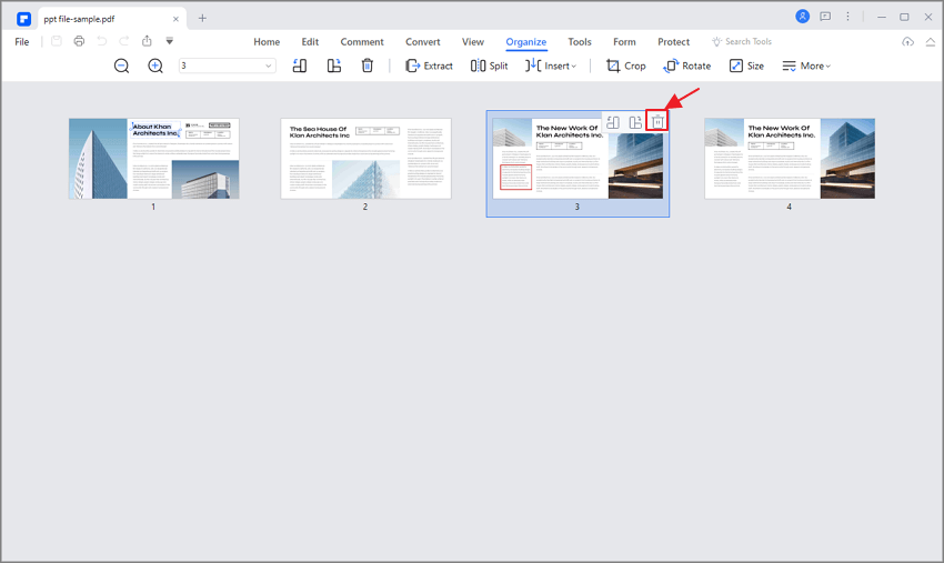 how to remove one page from pdf