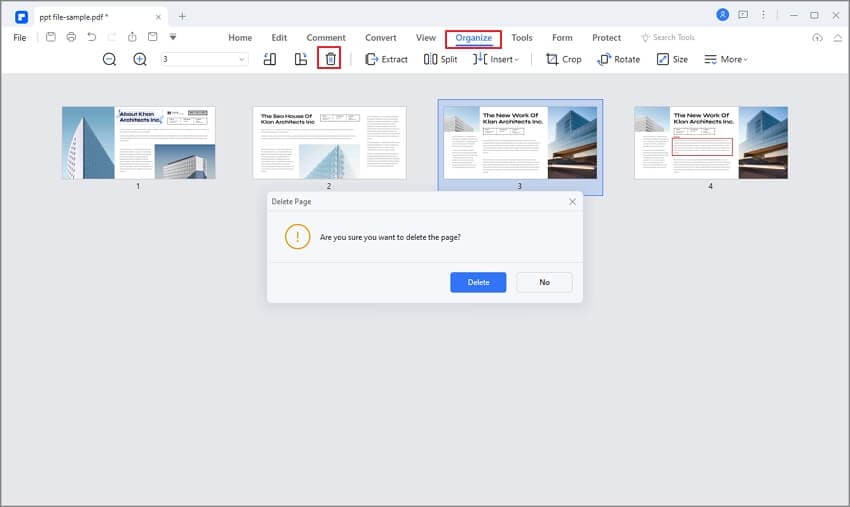 how to delete extra page in pdf
