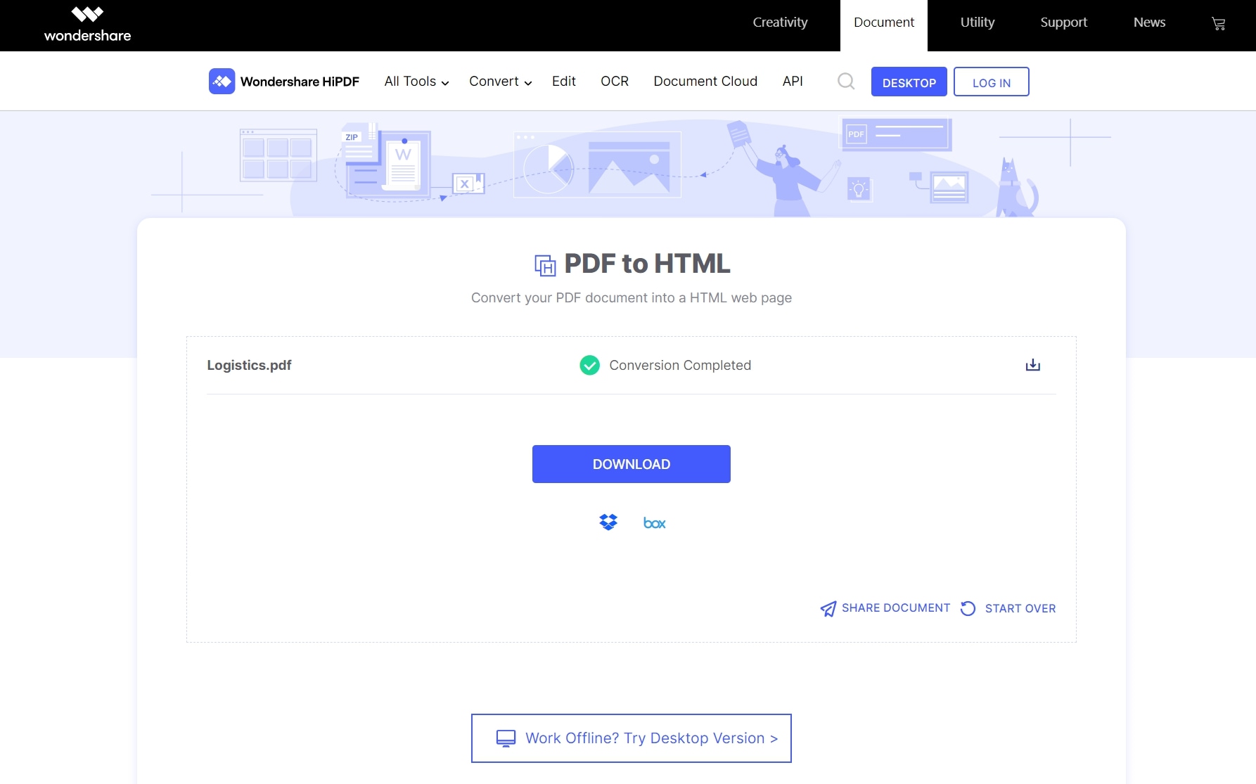 PDF in HTML online konvertieren