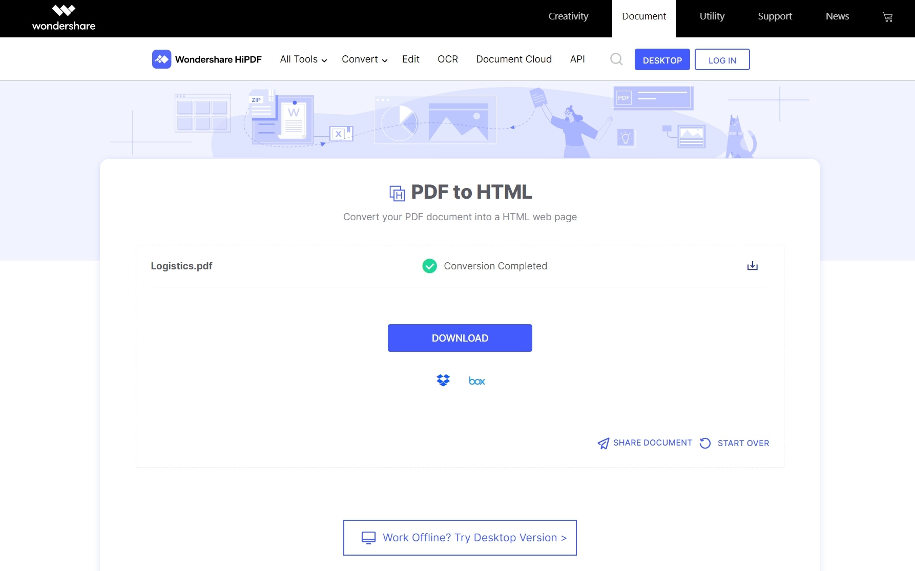 convertire pdf in html online