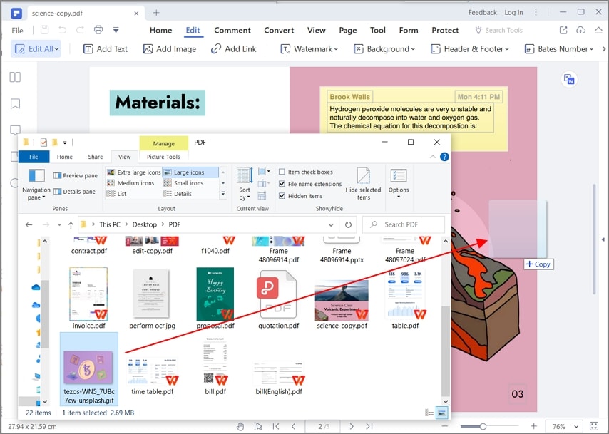 как добавить gif в pdf