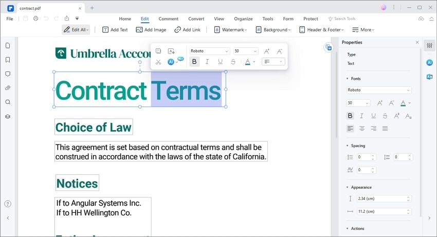 edit text and object in pdf