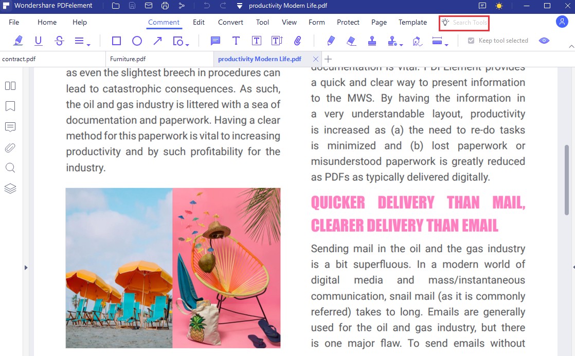 pdfelement toolbar