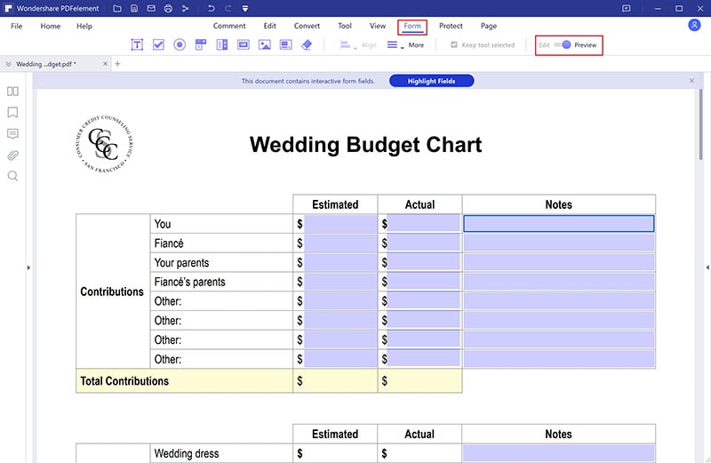 interactive pdf form