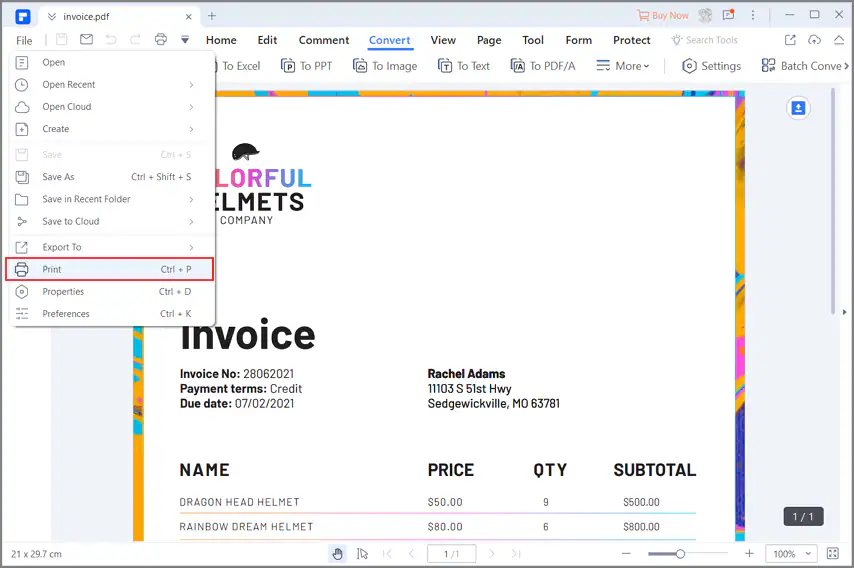 comment imprimer commentaires sur pdf