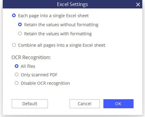 Open PDF in Excel