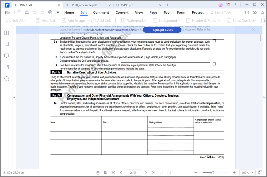 instructions for irs form 1023