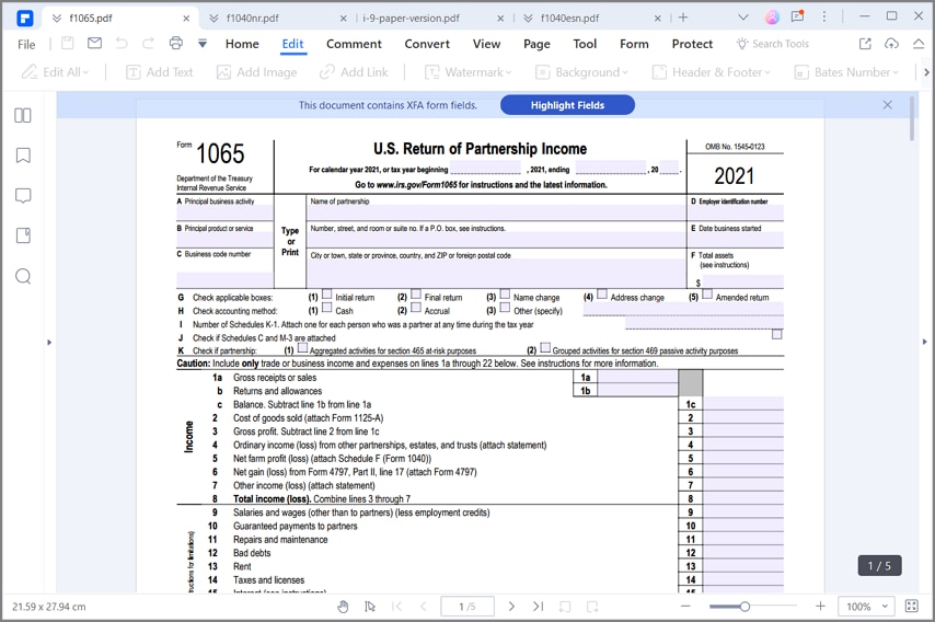 instructions for irs form 1065