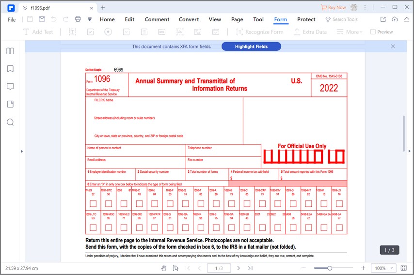 Irs Form 1096 Filling Instructions For How To Fill It Out Free Nude 
