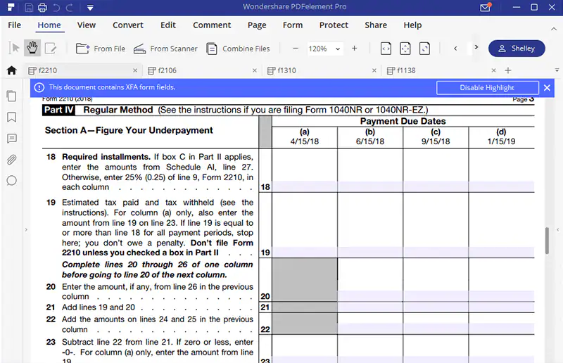 irs form 2210 instructions