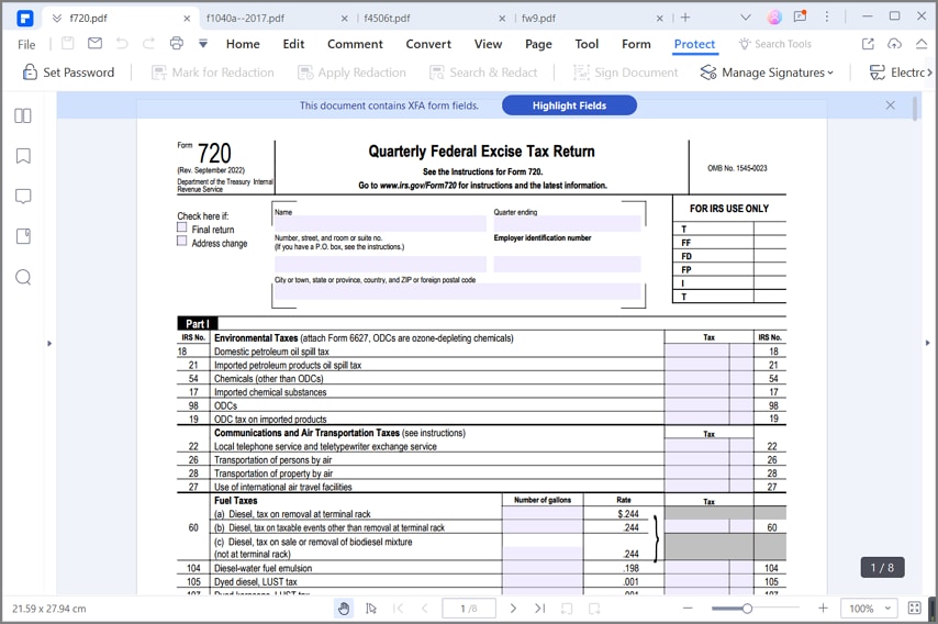 720 Form 2023 Printable Forms Free Online
