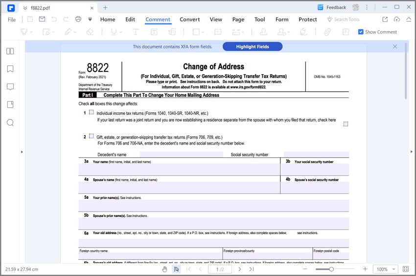 irs form 8822 instructions