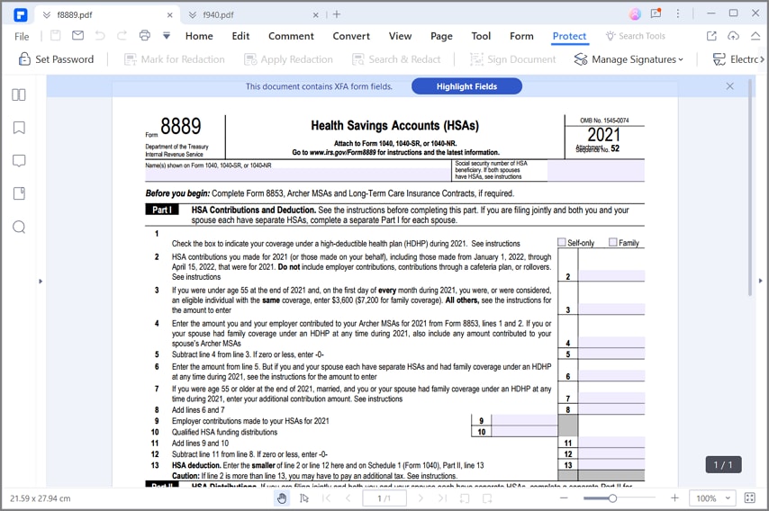 irs form 8889 instructions