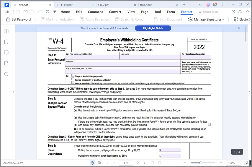 irs form W-4 instructions