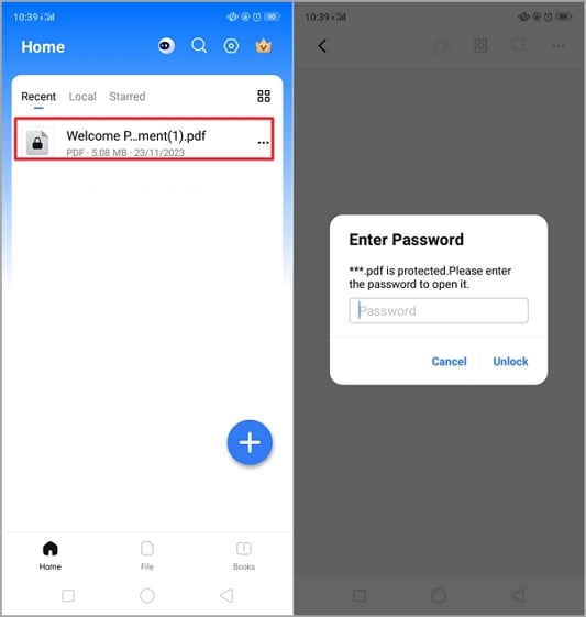 open protected pdf android