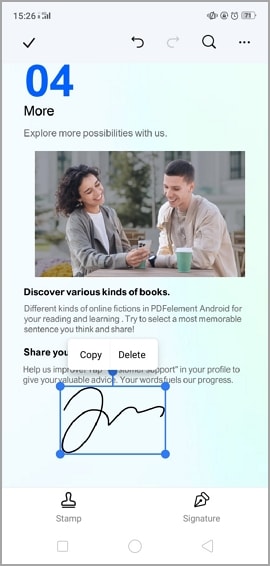 PDF-Unterschrift platzieren auf Android