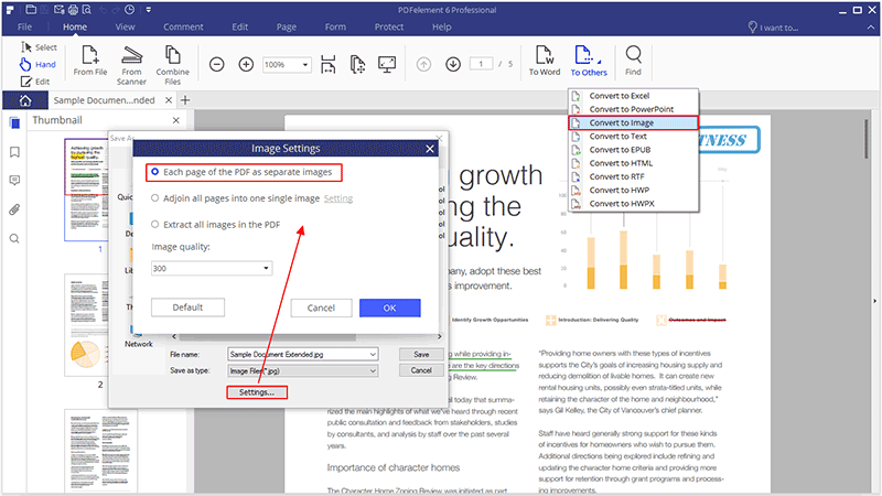 تحويل PDF إلى PNG