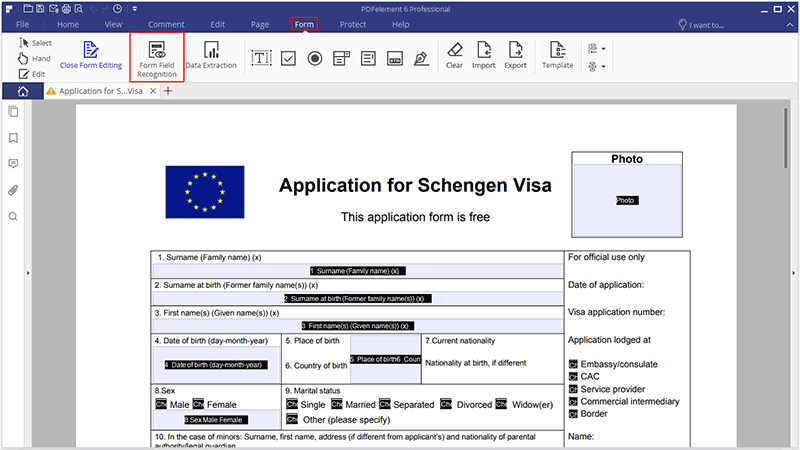 form field recognition