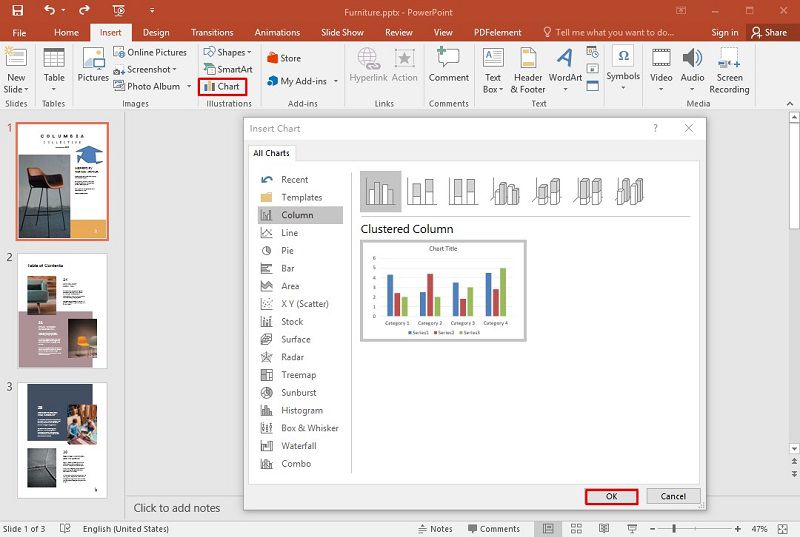 Method To Insert Chart In PowerPoint