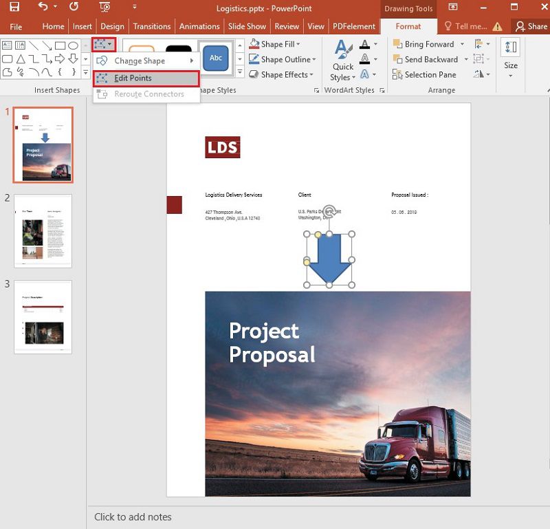 add curved arrow in ppt