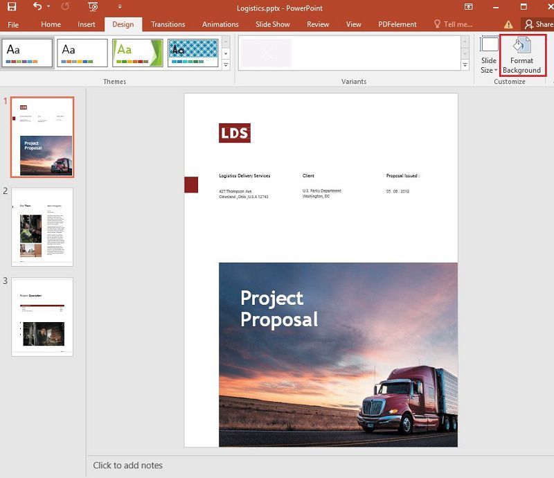 Method to Change Background in PowerPoint
