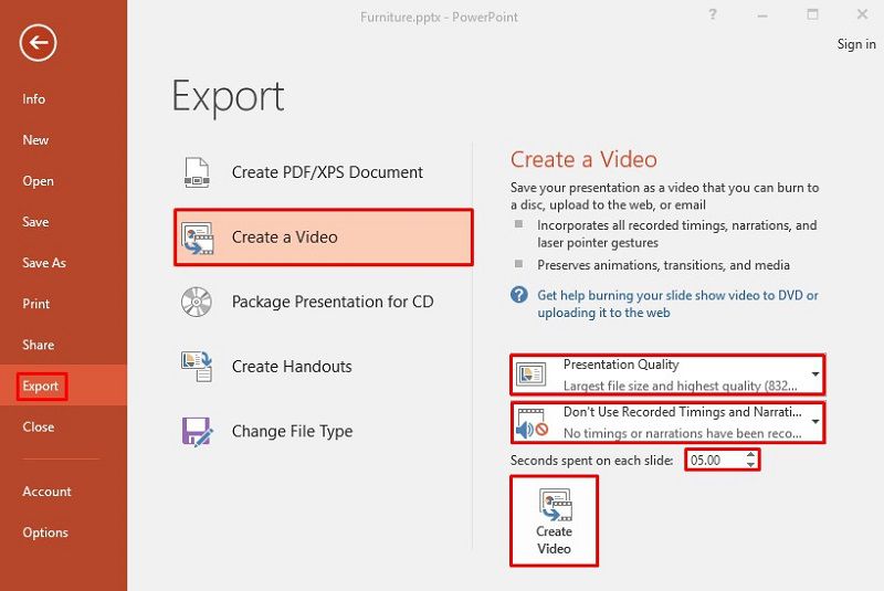convert  powerpoint to video